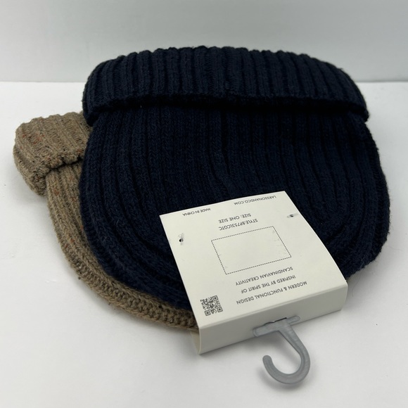 LARSSON & CO SPIRIT OF SCANDINAVIA, WARM BEANIE SET,BEIGE & NAVY BLUE, ONE SIZE - Picture 10 of 16